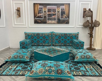 Arabic Living Room Sofa Set, Bench Cushions, Sectional Sofa, Floor Cushion, Indoor&Outdoor Ethnic Floor Seating Sofa,Boho Floor Couch,Majlis