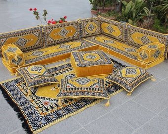 L Shaped Sectional Sofa,Arabic Floor Seating,L Shaped Sofa,Corner Floor Seating,Living Room Sofa,Floor Cushions,Arabic Jalsa,Garden Sofa Set