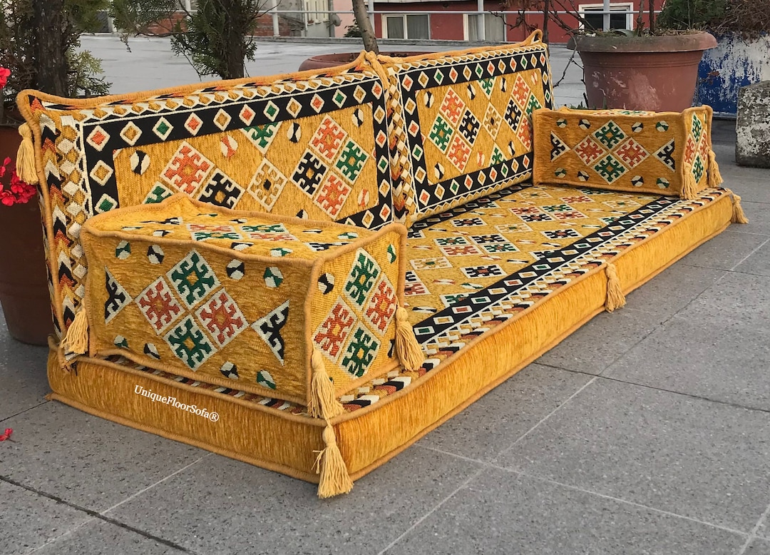 3 Color Options Arabic Style Floor Seating Sofas,moroccan Sofa,turkish