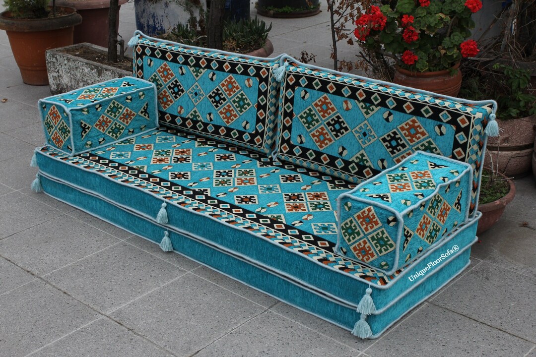 8'' Thickness Turquoise Arabic Sofa Floor Seating ,sectional Sofas ...