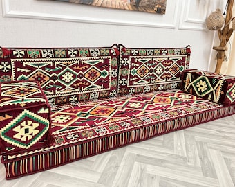 Arabic Floor Seating Sofa: Royal Living Room Couch with Pillows