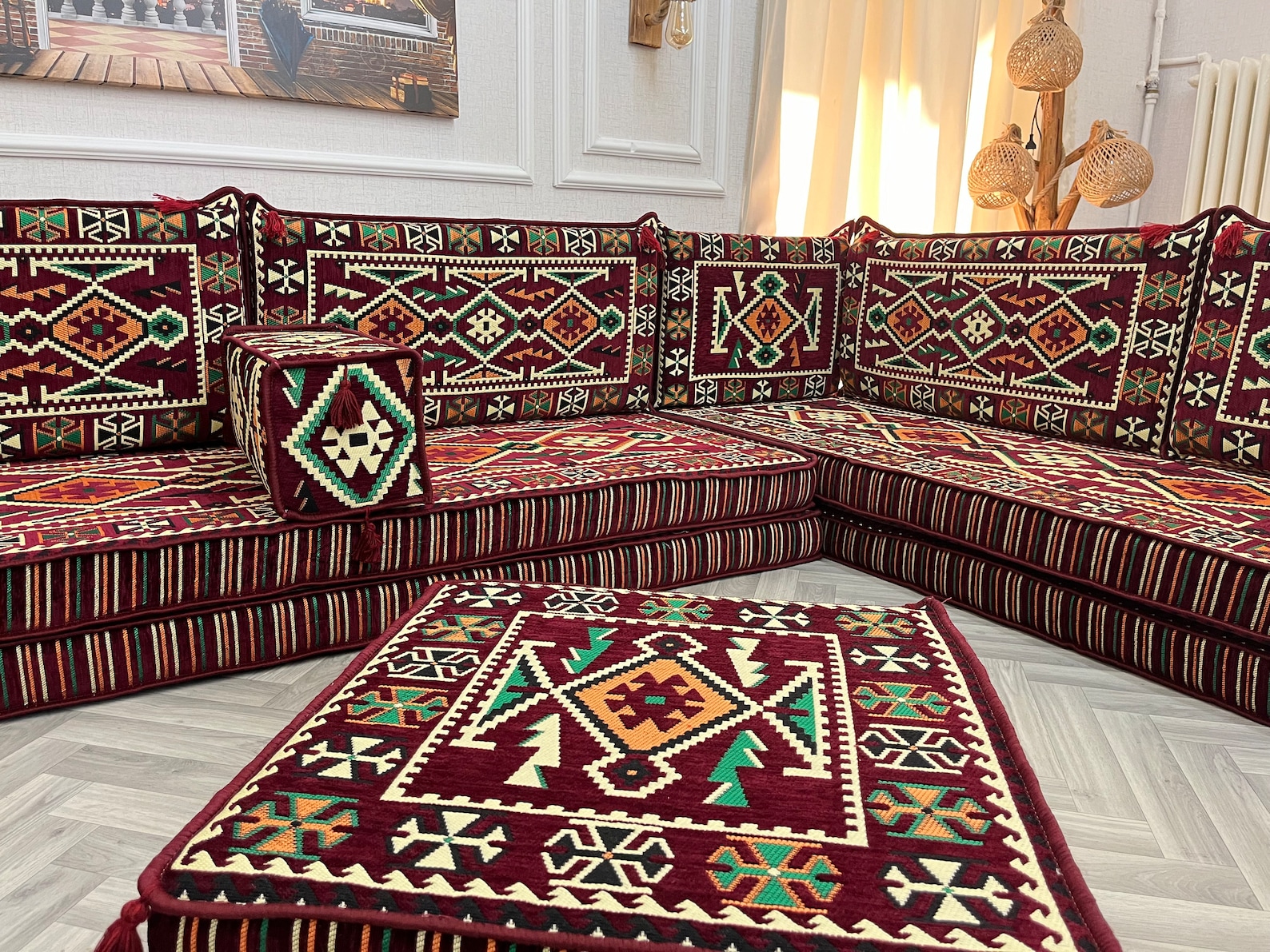 8'' Thick U Shaped Arabic Modular Sectional Living Room Sofa, Floor ...