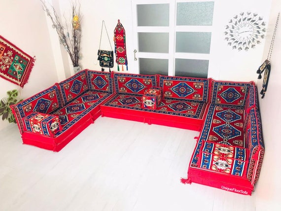 Modular corner shape Majlis floor sofa
