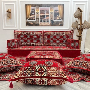 Ensemble de canapés polyvalents de salon turc de 20 cm 20 cm d'épaisseur, canapés de sol et canapés et ottomane, canapé arabe, canapé sectionnel, canapé coussin de sol image 1