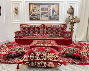 Ensemble de canapés polyvalents de salon turc de 20 cm (20 cm) d'épaisseur, canapés de sol et canapés et ottomane, canapé arabe, canapé sectionnel, canapé coussin de sol
