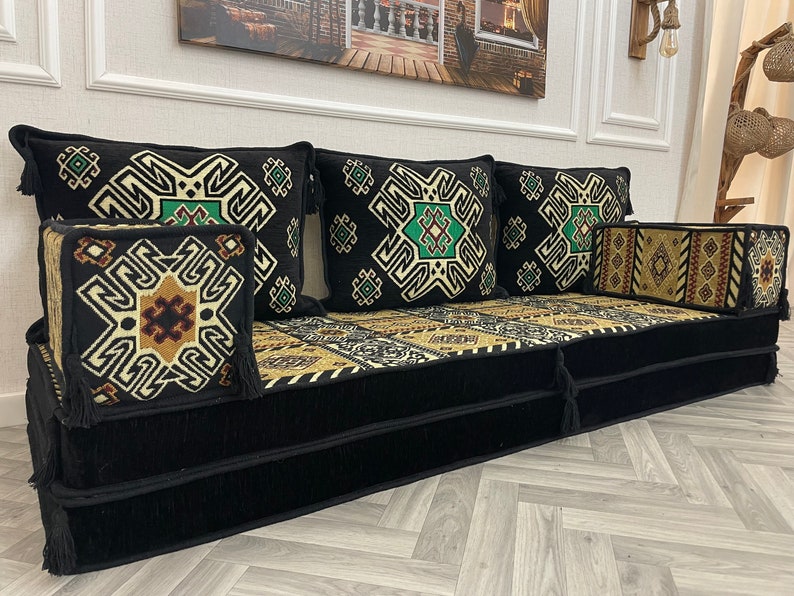 8'' Thickness Convertible Sofa Bed, Arabic Sofa Floor Seating Couch, Boho Couches, Sectional Sofa, Floor Sofa, Arabic Majlis, Floor Cushions Sofa Only