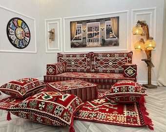 20 cm Dicke ethnischen arabischen Sofa-Wohnzimmer-Bodensitzcouch, arabische Majlis, Schnittsofa, Boho-Couches, Bodenkissen-Couch, Sofa-Set