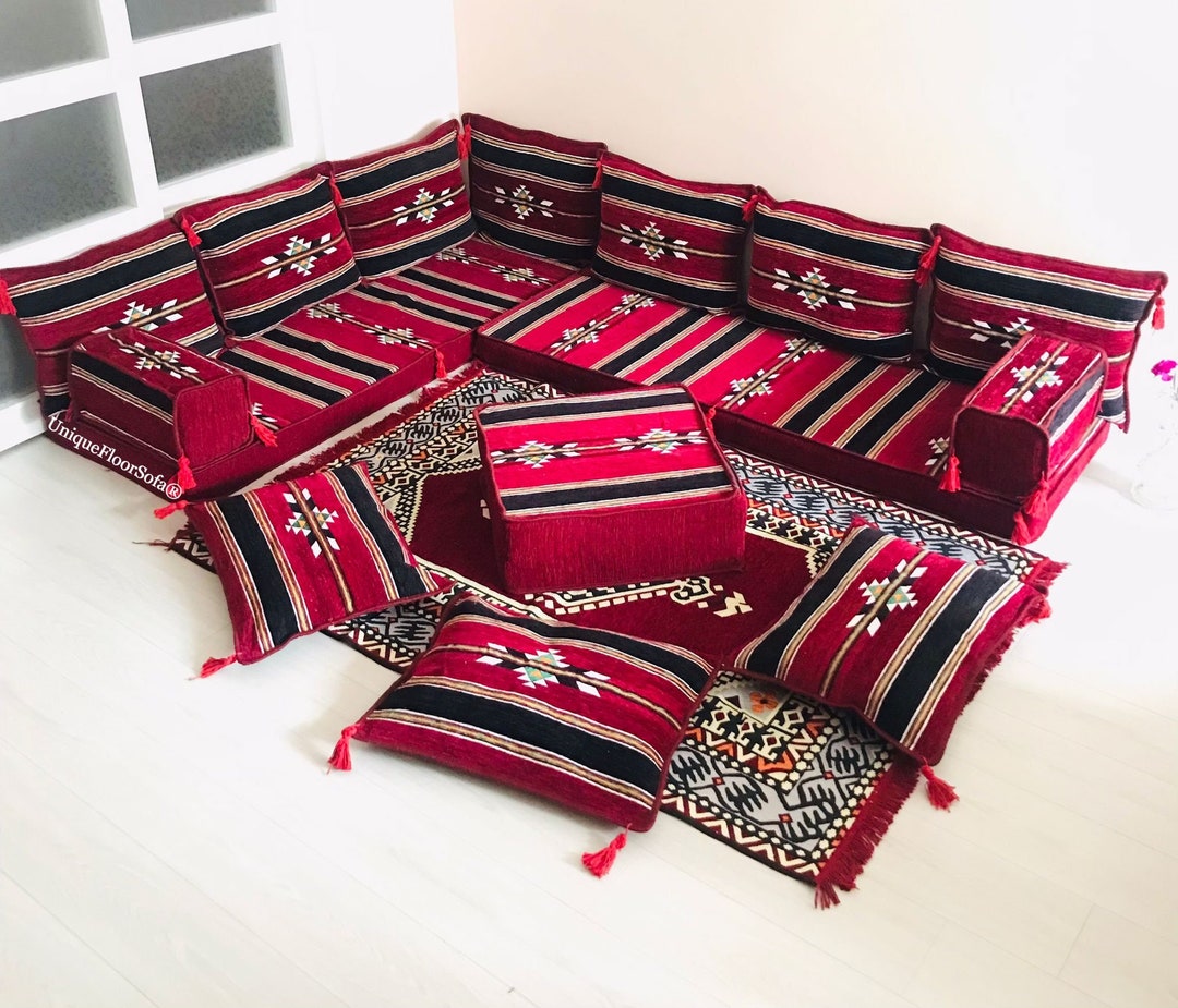 L Shaped Floor Seating Arabic Sofa Set,floor Couches,sectional Sofas