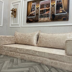 Custom Velvet Arabic Sofa Floor Seating Set, Convertible floor sofa bed, Boho Furniture, Living Room Decor, Floor Cushion, Bench Cushions zdjęcie 5