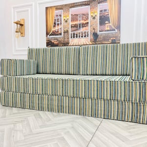 16 inch Thickness Cozy Fluffy Couch, Floor Couch, Floor Sofa Bed, Living Room Decor, Versatile Use, Luxurious Fabric, Easy to Clean/Maintain