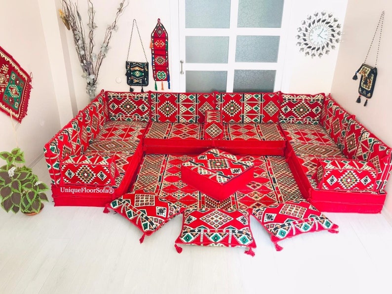 8'' THICK U Shaped Arabic Sofa Set Arabic Floor - Etsy