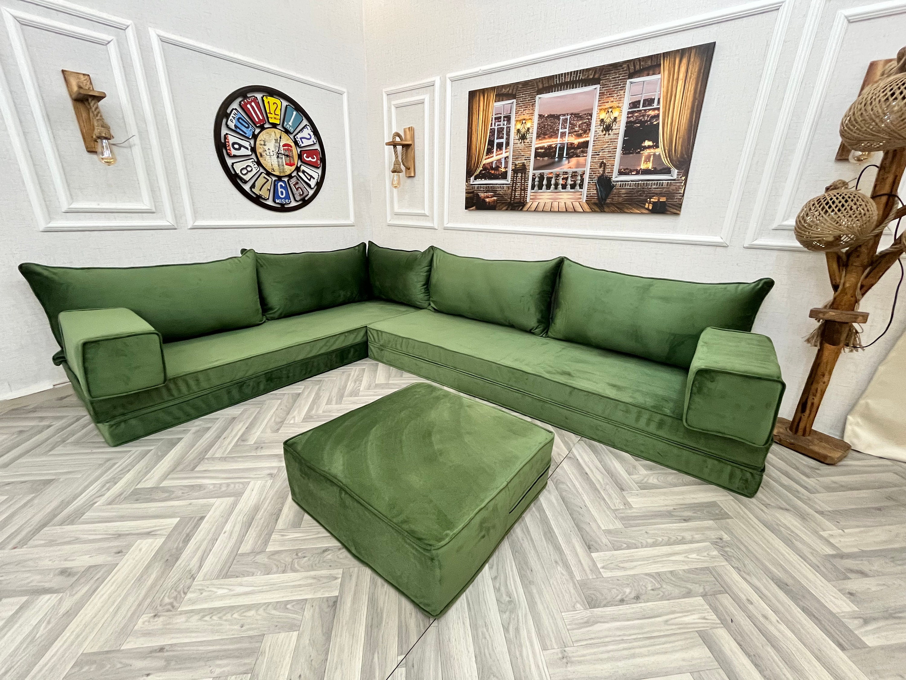 Buy L-shaped Velvet Floor Sofa: Modern Living Room Seating, Custom Made, 8  Inch Thick Online in India - Etsy, image size:3000x2250