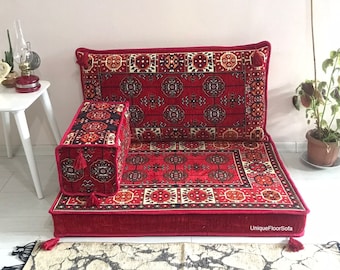 Small Arabic Sofa Floor Seating Set, Small Futon Sofa, Moroccan Floor Cushions, Window Seat Cushion, Reading Nook Cushion, Small Sofa Set