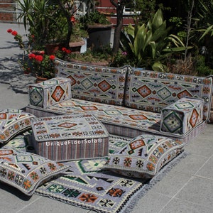 Arabic Sofa Set, Bench Cushions,Sectional Sofa,Floor Cushions, Indoor&Outdoor Ethnic Floor Seating Sofa,Terrace Garden Sofa,Boho Floor Couch zdjęcie 4
