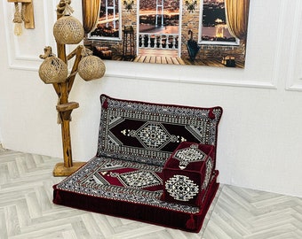 アラビア風シングルフロアソファ：一人掛けクッションセット、読書コーナーの装飾