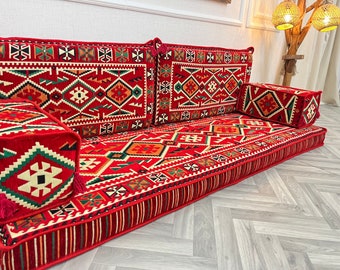 Arabic Convertible  Floor Sofa Bed, Ethnic Arabic Floor Seating Couch, Floor Cushion Couch, Cushion For Bench, Turkish Style Pillows, Jalsa