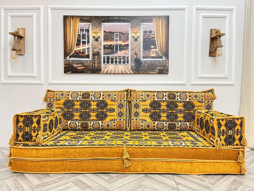 8'' Thickness Modular Arabic Sofa Living Room Seating Couch, Boho Floor ...