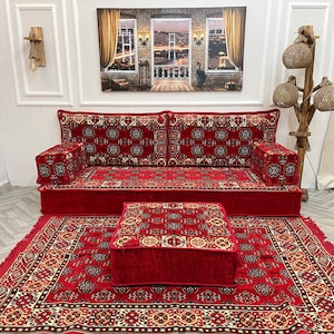 Ensemble de canapés polyvalents de salon turc de 20 cm 20 cm d'épaisseur, canapés de sol et canapés et ottomane, canapé arabe, canapé sectionnel, canapé coussin de sol image 8