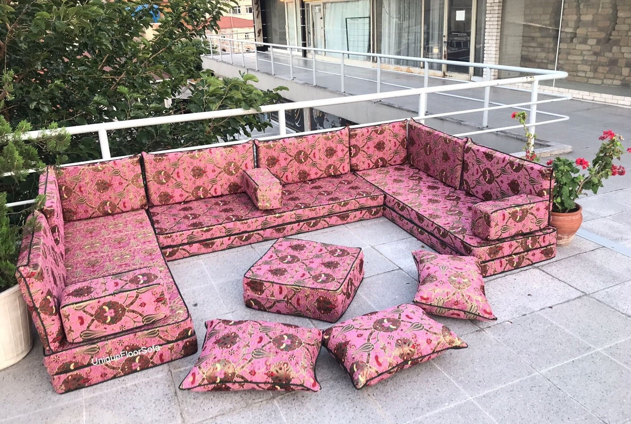 8'' Thickness U Shaped Arabic Sofa Set Floor Seating Etsy