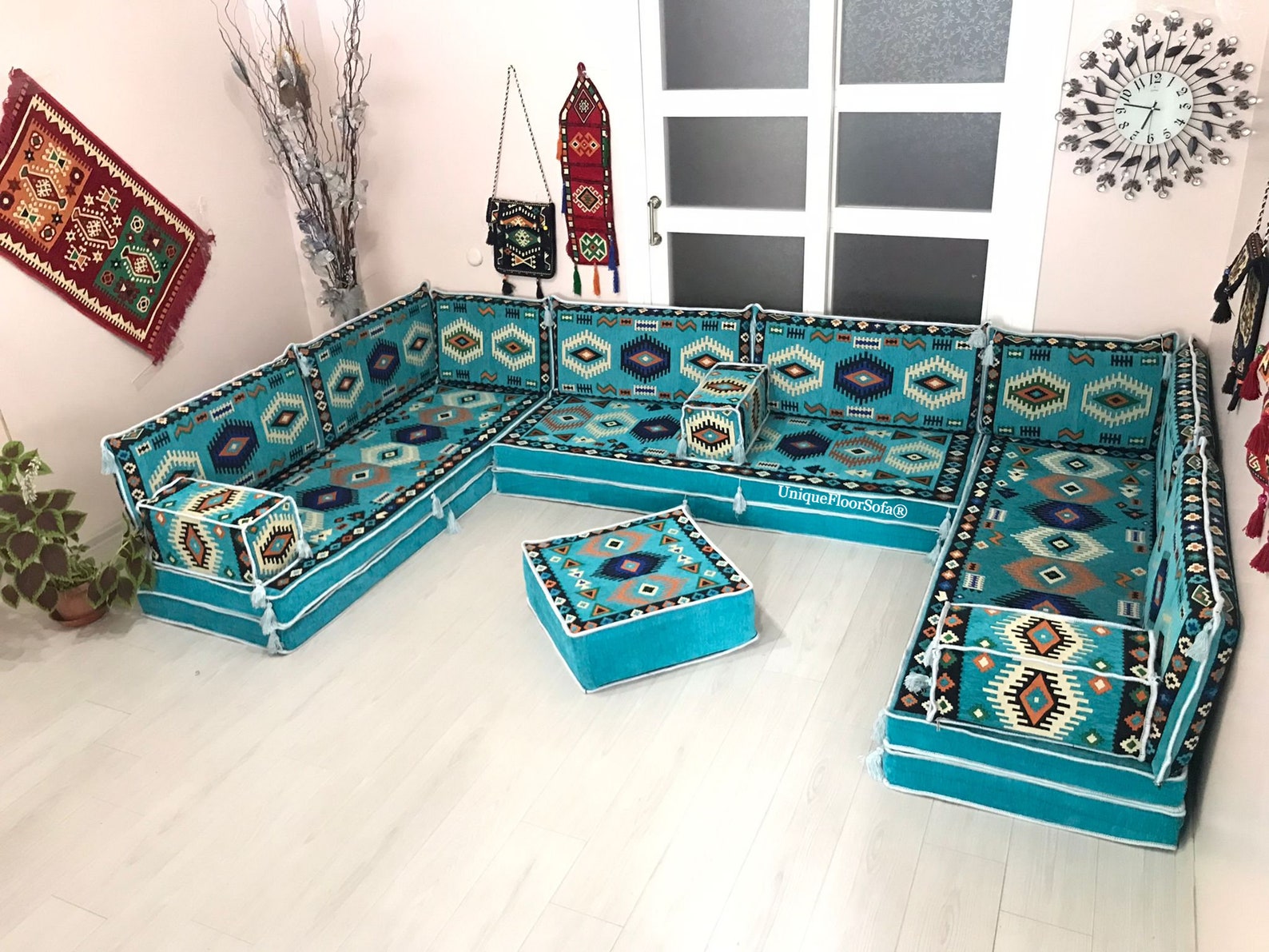 8'' Thickness Light Blue U Shaped Arabic Sofa Living - Etsy