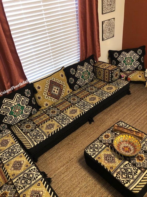8'' Thickness L Shaped Arabic Sofa Set, Floor Seating, Floor 8'' Thickness L Shaped Arabic Sofa Set, Floor Seating, Floor