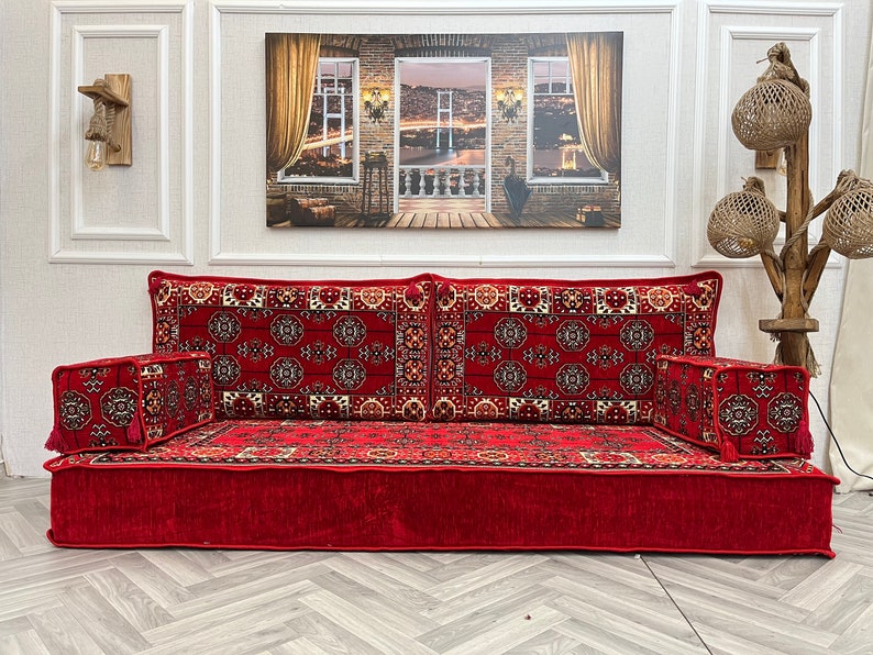 Ensemble de canapés polyvalents de salon turc de 20 cm 20 cm d'épaisseur, canapés de sol et canapés et ottomane, canapé arabe, canapé sectionnel, canapé coussin de sol image 9