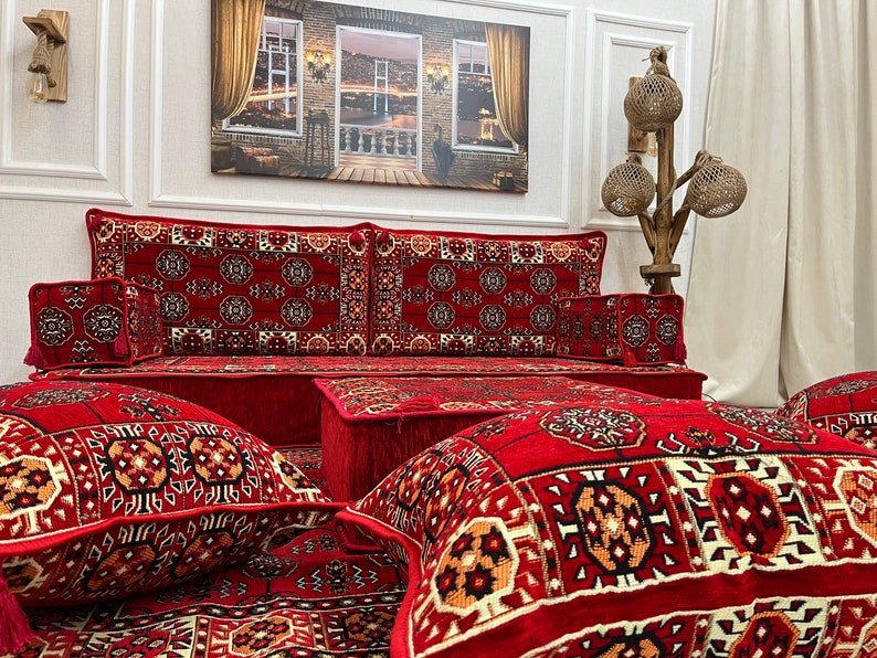 Ensemble de canapés polyvalents de salon turc de 20 cm 20 cm d'épaisseur, canapés de sol et canapés et ottomane, canapé arabe, canapé sectionnel, canapé coussin de sol image 4