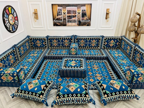 Coussins de salon marocains colorés, ensemble de sièges d