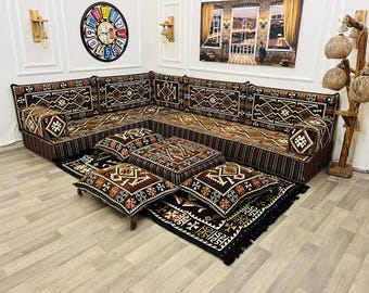 Modular Arabic Floor Sofa Set: Ethnic Floor Seating for Living Room