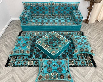 8'' Thickness Authentic Arabic Sofa Floor Couhes, Bench Cushions, Sectional Sofa, Floor Cushions, Ethnic Floor Seating Sofa,Boho Floor Couch