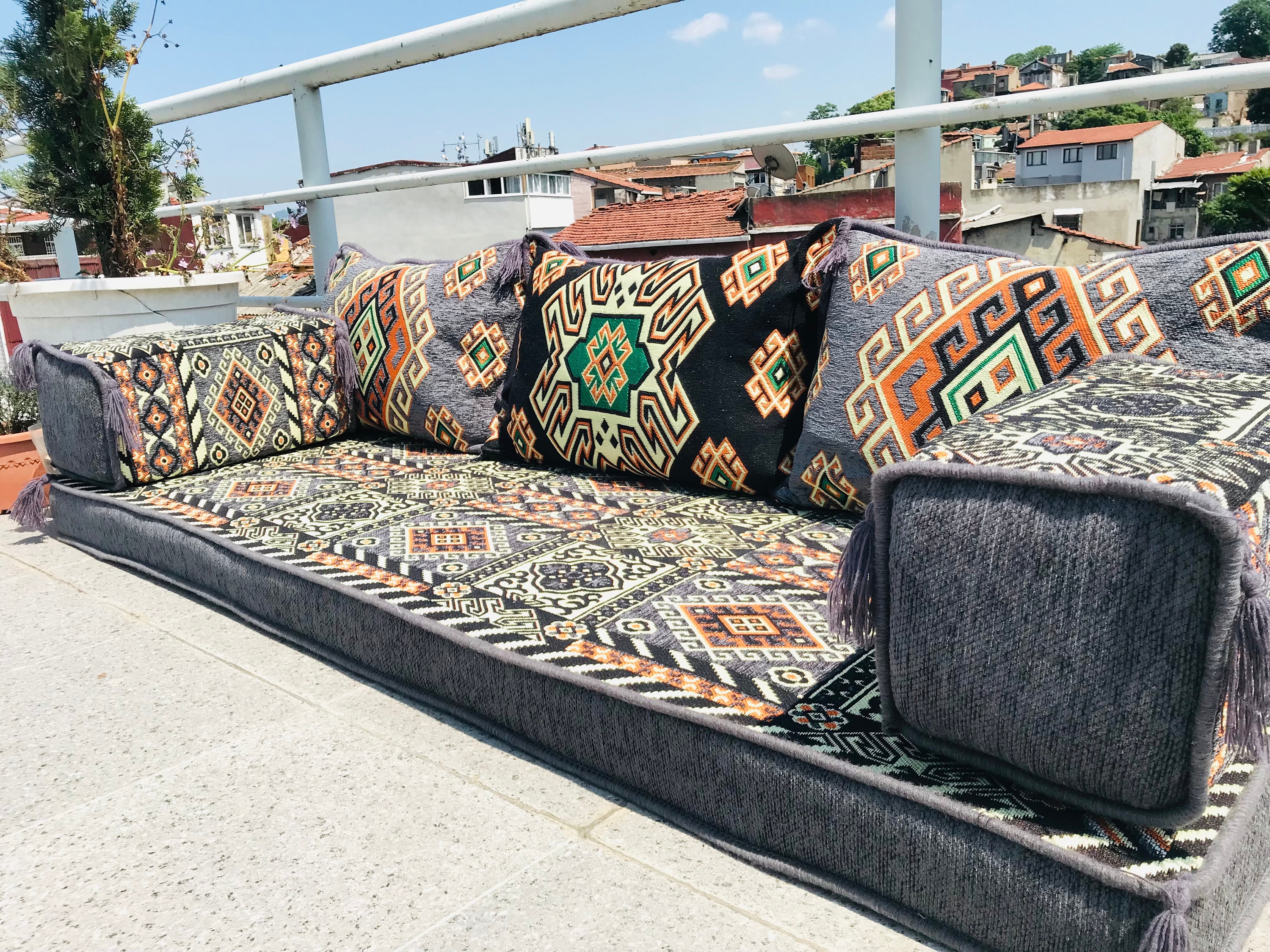 Ethnic Anatolian Floor Seating Sofa Floor Cushions Arabic Sofa Set Floor Couch Bohemian Kilim Rug Ottoman Couch Gray Loveseats Etsy UK