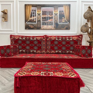 Ensemble de canapés polyvalents de salon turc de 20 cm 20 cm d'épaisseur, canapés de sol et canapés et ottomane, canapé arabe, canapé sectionnel, canapé coussin de sol image 3
