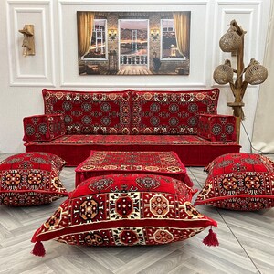 Ensemble de canapés polyvalents de salon turc de 20 cm 20 cm d'épaisseur, canapés de sol et canapés et ottomane, canapé arabe, canapé sectionnel, canapé coussin de sol image 6
