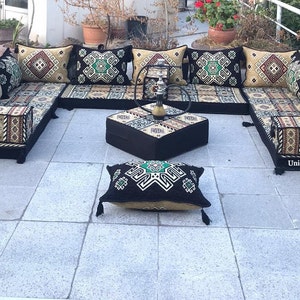 U Shaped Arabic Sofa Set,Arabic Majlis Floor Seating Sofas,Moroccan Couch,Sectional Sofa with Ottoman Couch,Living Room Sofas,Outdoor Sofas