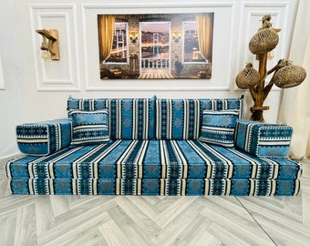 Kelim Türkisch Boden Sofa Set: Arabisch Wohnzimmer Sitzmöbel, 8 Zoll dickes Kissen