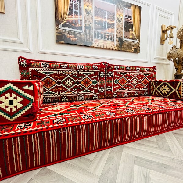 Single 8 inch Thick Arabic Sofa Set, Living Room Floor Seating Couch, Floor Cushion Seating, Living Room Decor, Moroccan Couch, Floor Sofa