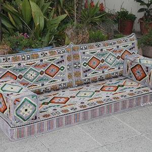 Arabic Sofa Set, Bench Cushions,Sectional Sofa,Floor Cushions, Indoor&Outdoor Ethnic Floor Seating Sofa,Terrace Garden Sofa,Boho Floor Couch zdjęcie 8