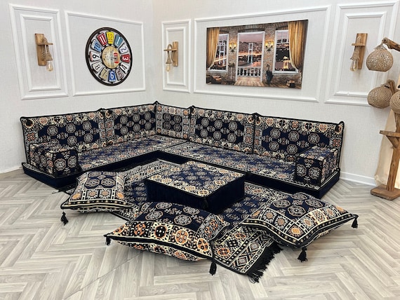 Modular corner shape Majlis floor sofa