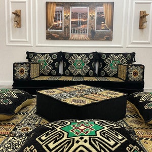 8'' Thickness Convertible Sofa Bed, Arabic Sofa Floor Seating Couch, Boho Couches, Sectional Sofa, Floor Sofa, Arabic Majlis, Floor Cushions