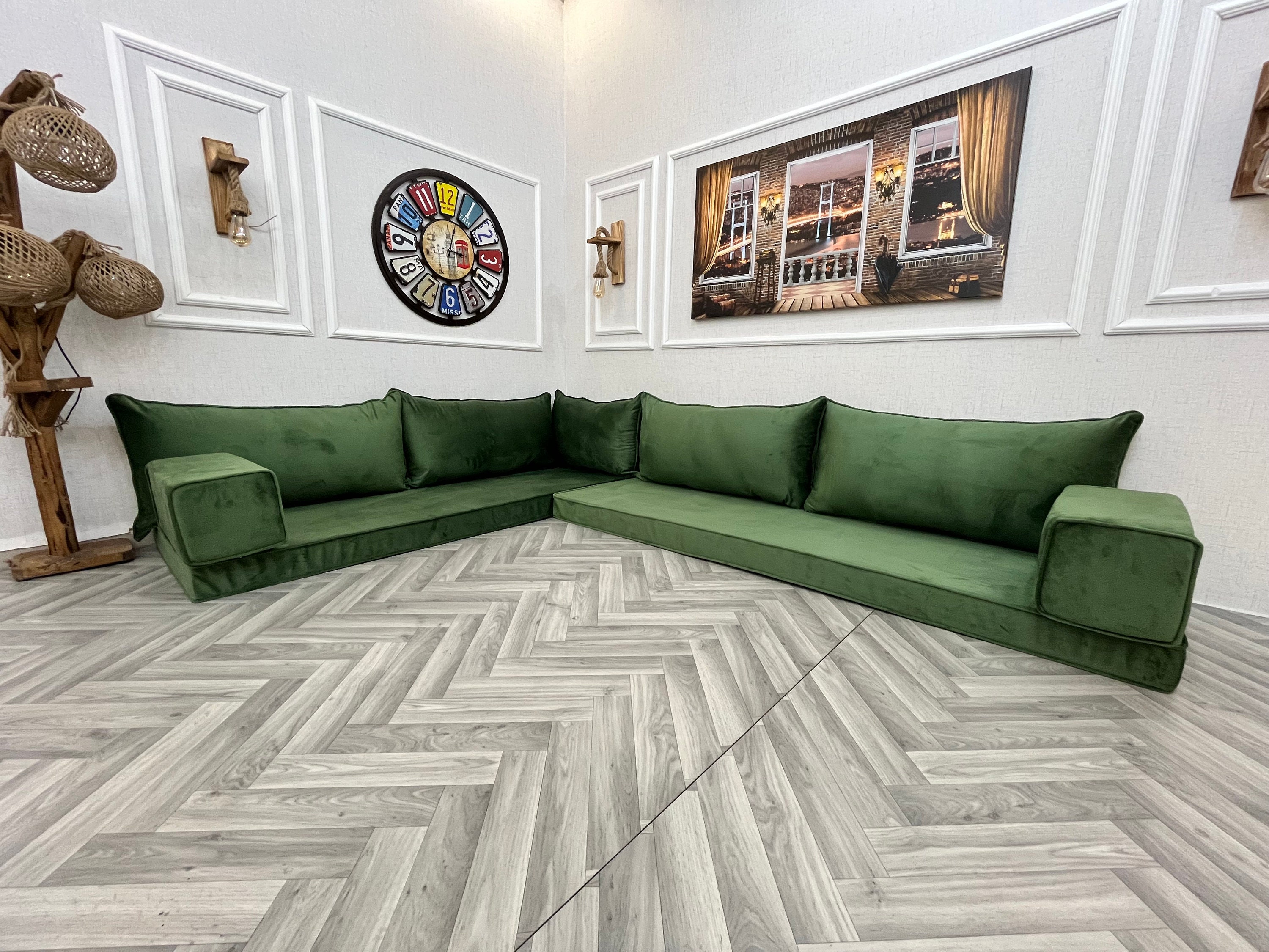 高級ソファー グリーン ベルベット NN600】選べる色Mid Centuryベルベットソファーグリーン (ソファ