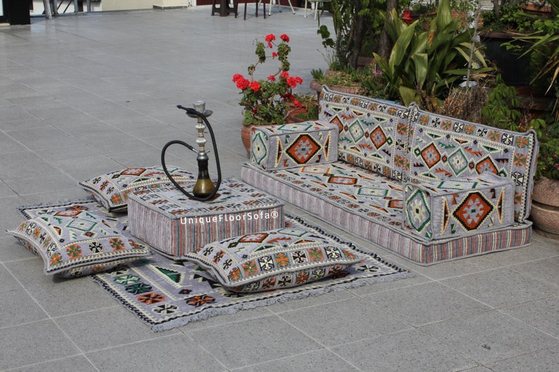 Arabic Sofa Set, Bench Cushions,Sectional Sofa,Floor Cushions, Indoor&Outdoor Ethnic Floor Seating Sofa,Terrace Garden Sofa,Boho Floor Couch image 5