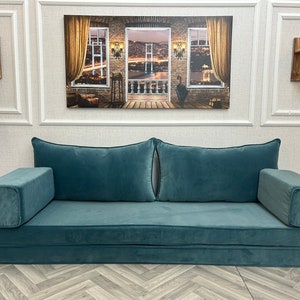 Modern Velvet Floor Sofa Set: Living Room Seating, Custom Made