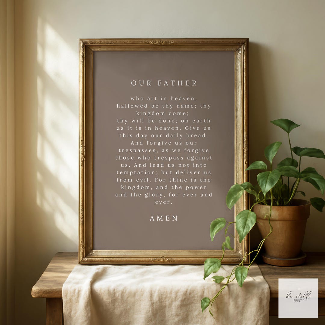 Lord's Prayer Printable Art: Minimalist Christian Wall Decor (digital ...