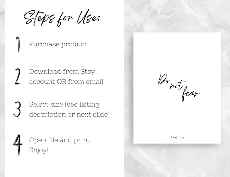 DO NOT FEAR Instant Printable | Isaiah 41:10 | Digital Download | Pdf ...