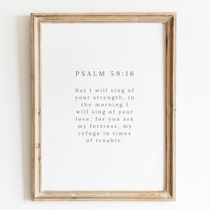 Salmo 59:16 Imprimible / Descarga digital / Pero yo cantaré de tu poder / PDF