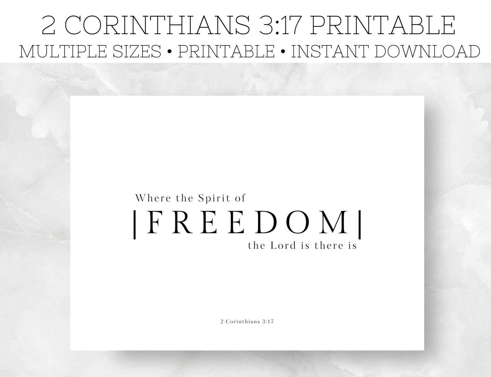 Freedom 2 Corinthians 3:17 Printable - Christian Scripture (digital ...