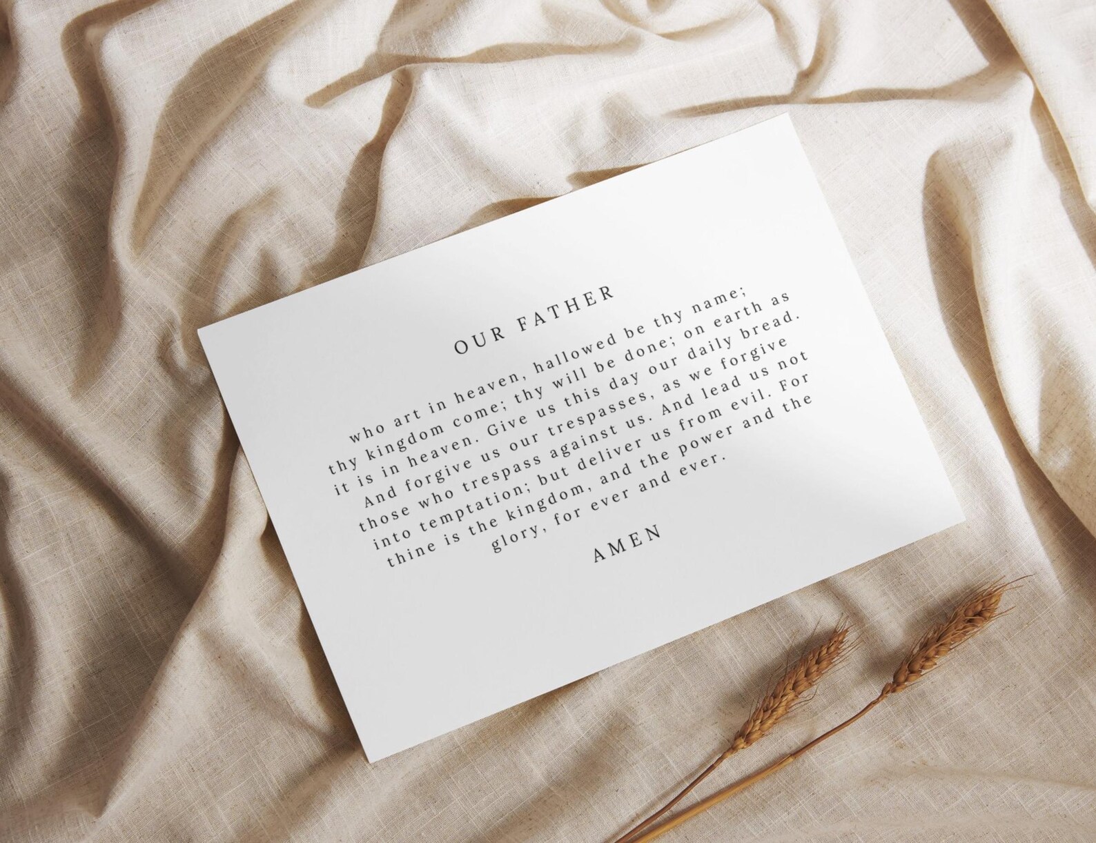 LORD'S PRAYER Printable | Landscape Horizontal | Instant Digital ...