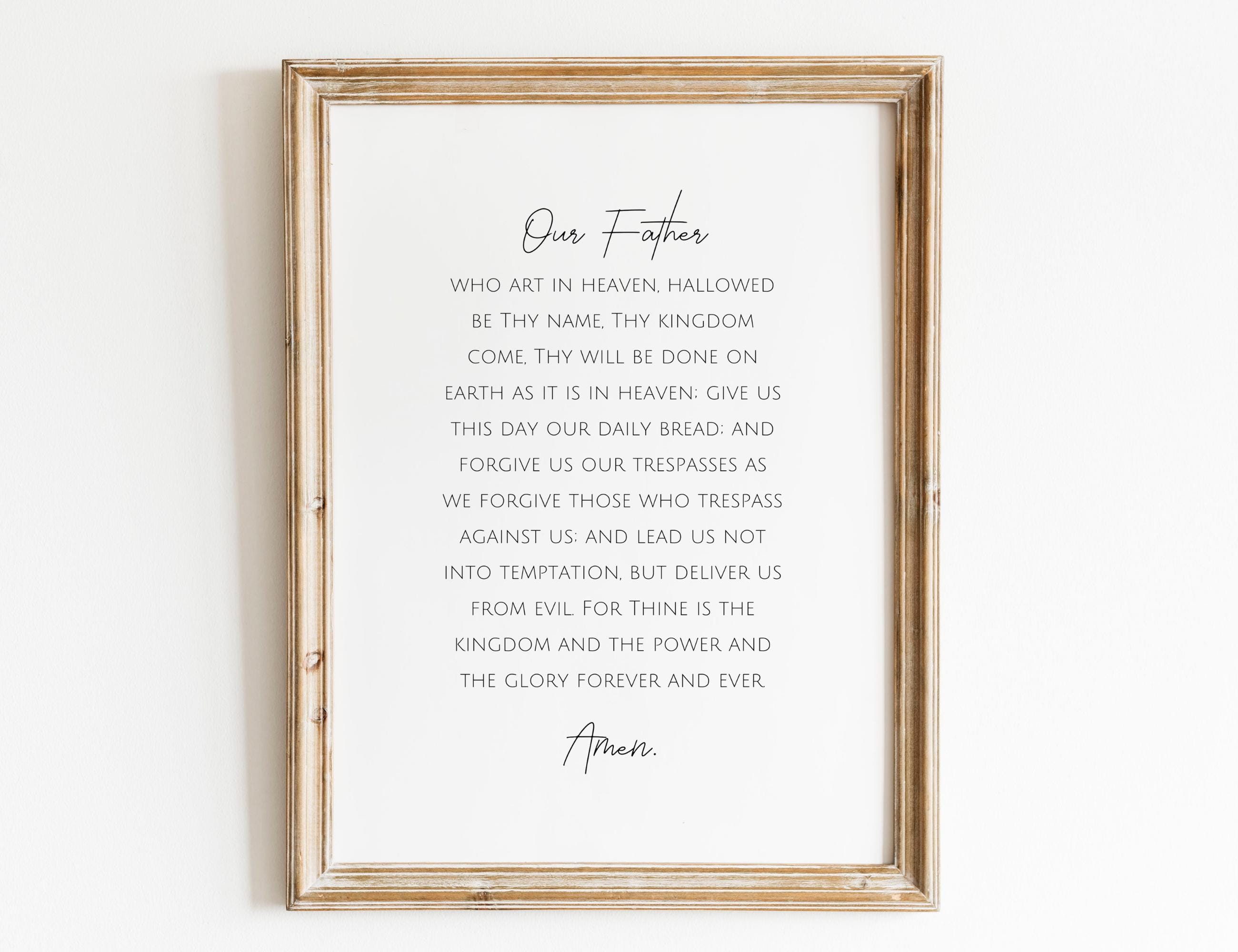 Lord's Prayer Printable Wall Art: Christian Home Decor (digital ...