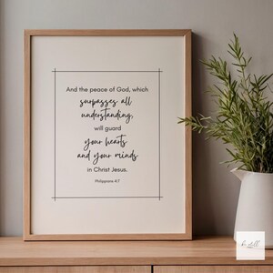 Benediction Print | Philippians 4:7 | Peace of God | Guard Your Hearts | Instant Download | Multiple Sizes | Graduation Gift Idea | Minimal