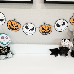 Halloween Paper Banner - Jack Skellington NBC inspired banner - Halloween garland - Pumpkin banner